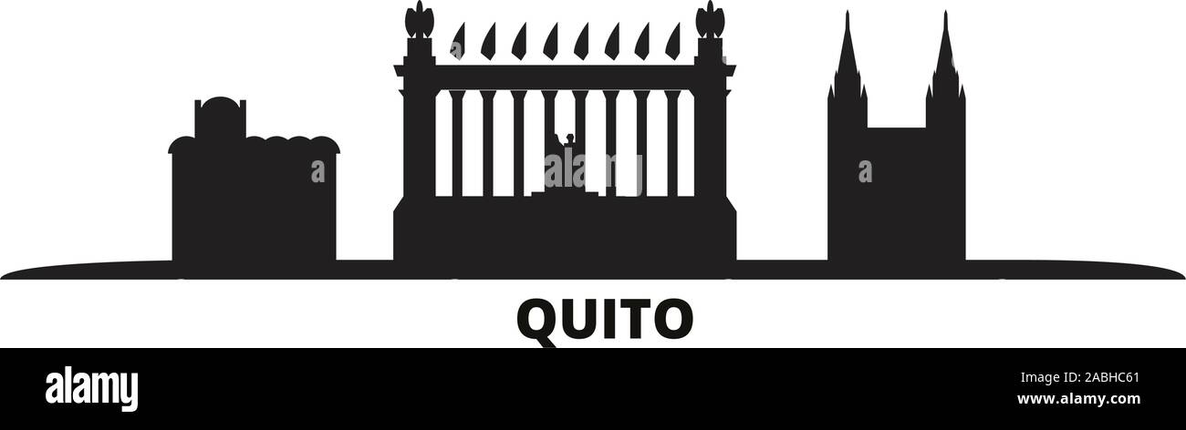 L'Equateur, Guayaquil, Quito ville illustration vectorielles. L'Equateur, Guayaquil, Quito billet cityscape de repères Illustration de Vecteur