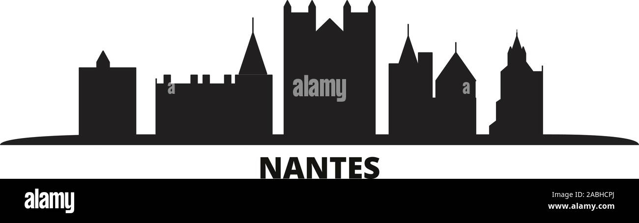 France, Nantes ville illustration vectorielles. France, Nantes travel cityscape de repères Illustration de Vecteur