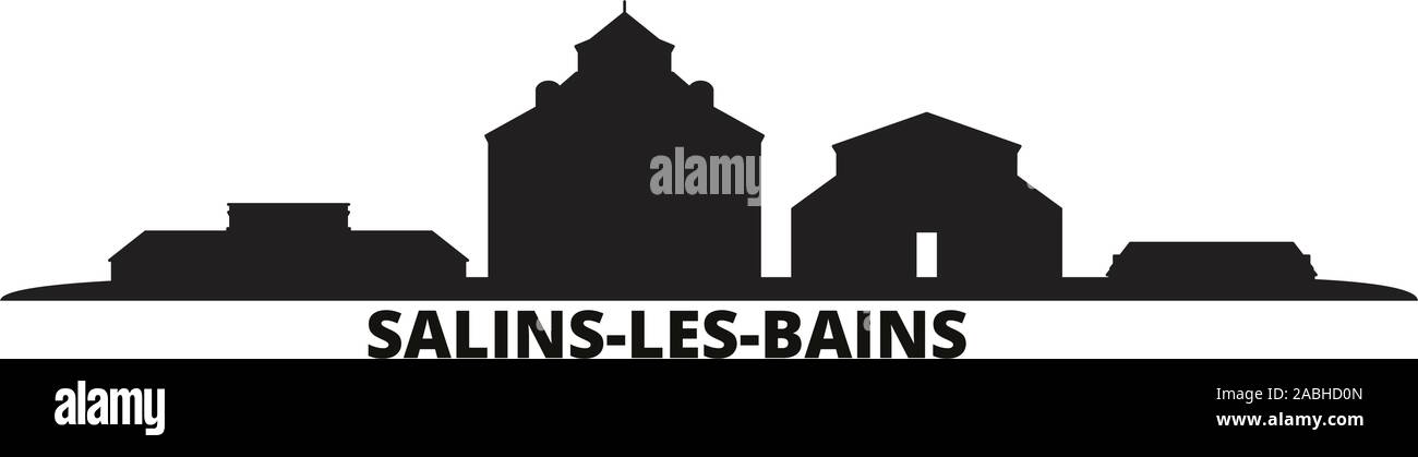 France Salins les Bains, ville d'illustration vectorielle, isolé. France, Salins les Bains travel cityscape de repères Illustration de Vecteur