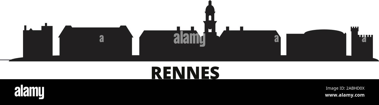 France, Rennes ville d'illustration vectorielle, isolé. France, Rennes billet cityscape de repères Illustration de Vecteur