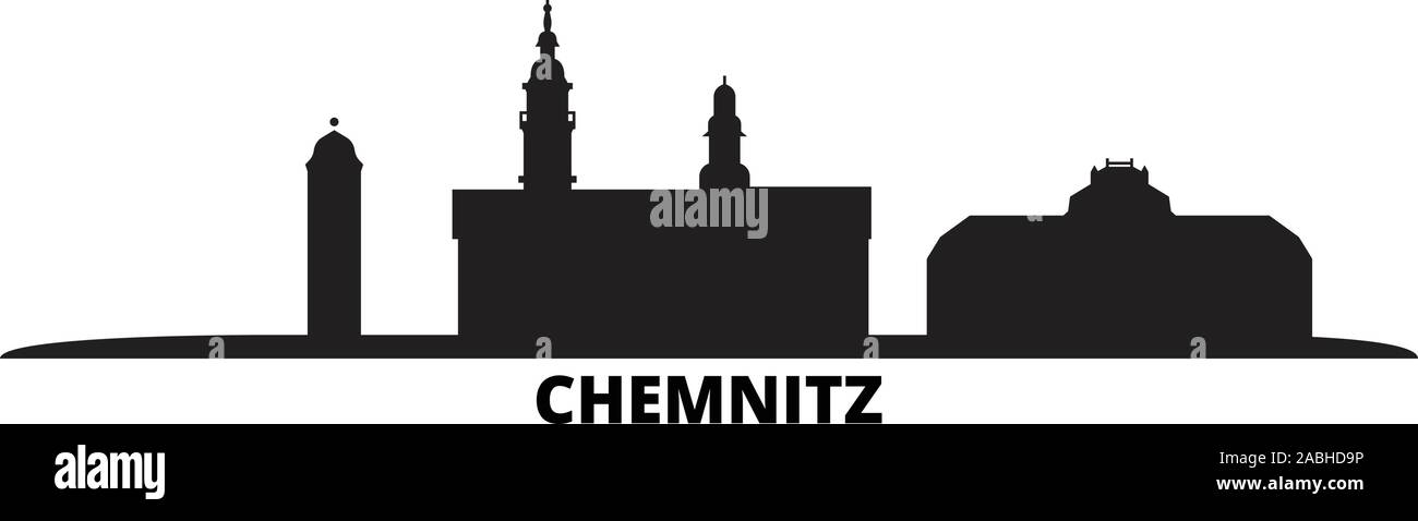 Allemagne, Chemnitz ville illustration vectorielles. Allemagne, Chemnitz travel cityscape de repères Illustration de Vecteur
