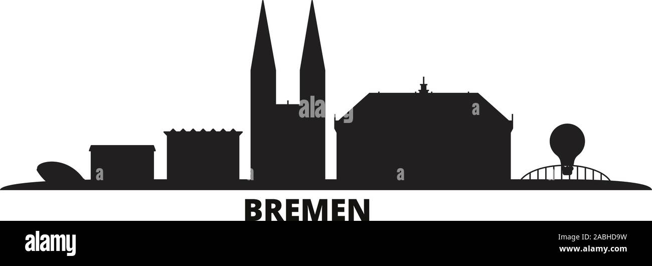 Allemagne, Bremen city skyline vector illustration isolé. Allemagne, Bremen travel cityscape de repères Illustration de Vecteur