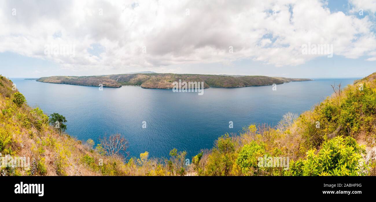 Vue panoramique à partir de Nusa Penida Nusa Lembongan, à Bali, Indonésie Banque D'Images