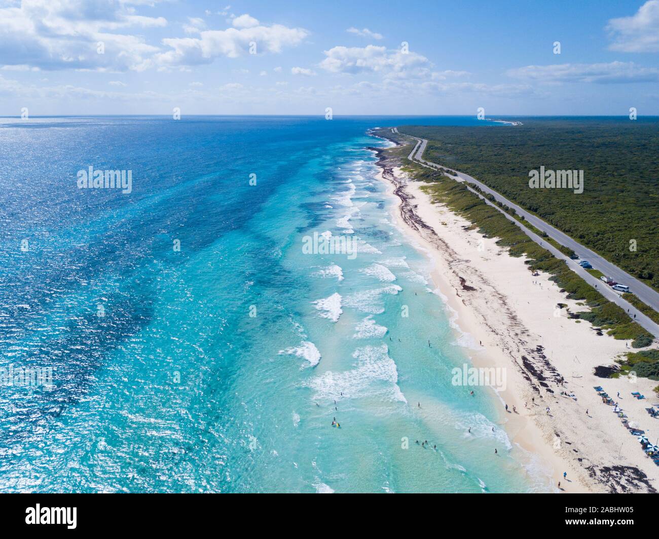 Vue aérienne de belles plages sur la côte est de Cozumel, au Mexique Photo  Stock - Alamy