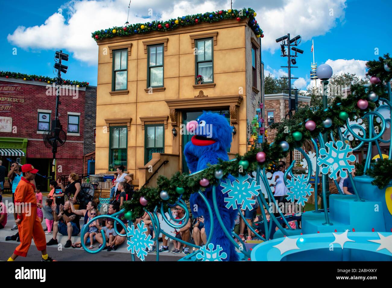 Orlando, Floride. 22 novembre, 2019. Grover dans Sesame Street Parade Parti at Seaworld Banque D'Images