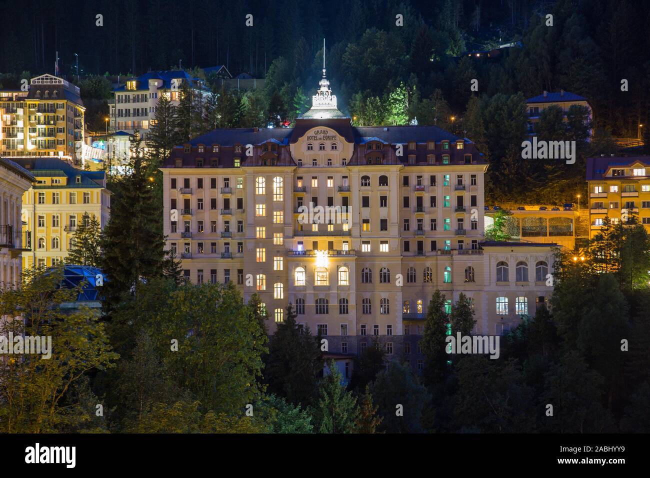 Grand Hotel de l'Europe, ancien hôtel de nuit, Bad Gastein, Parc National du Haut Tauern, Autriche Banque D'Images