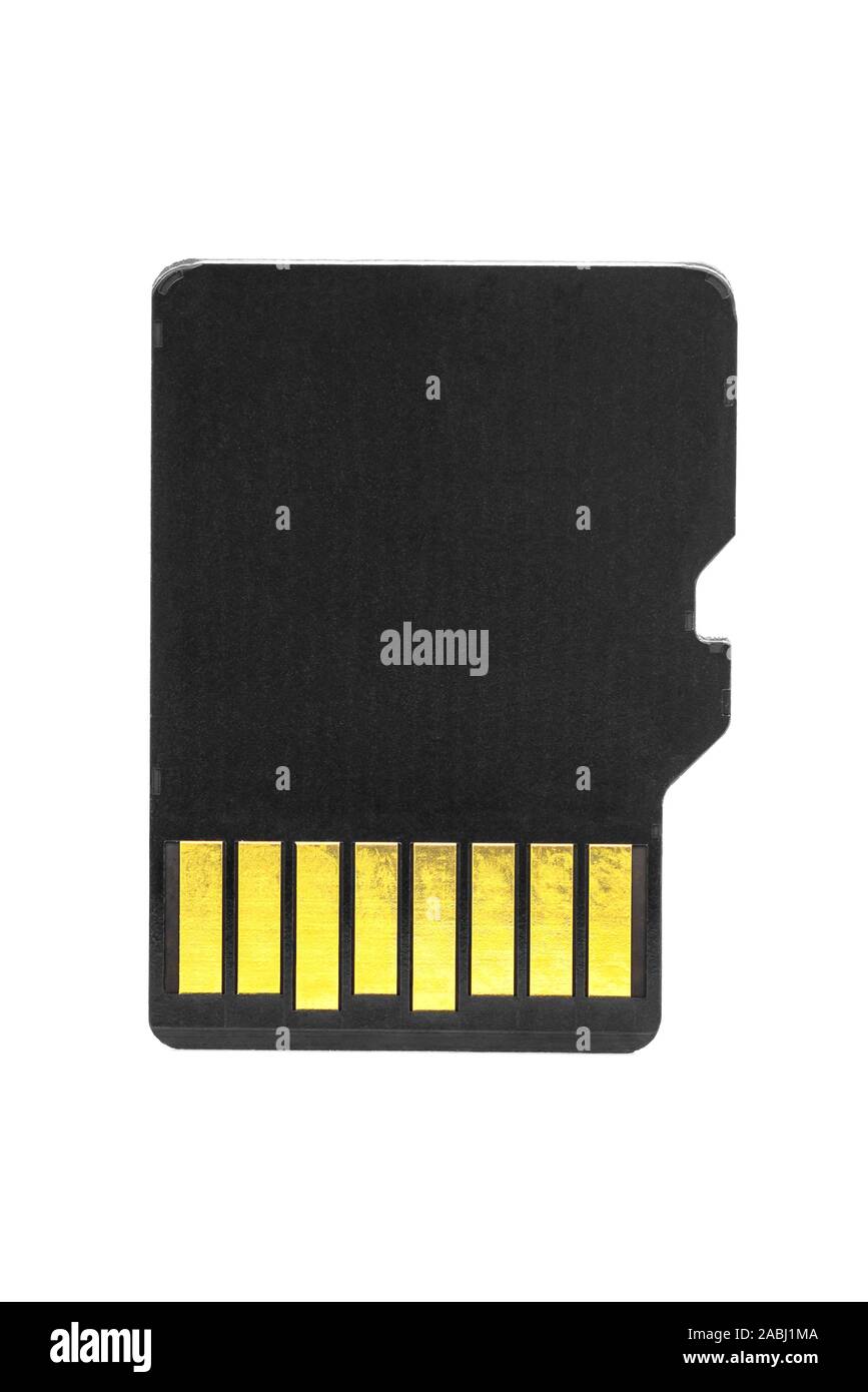 Carte mémoire micro SD vierge isolé sur fond blanc avec clipping path Banque D'Images