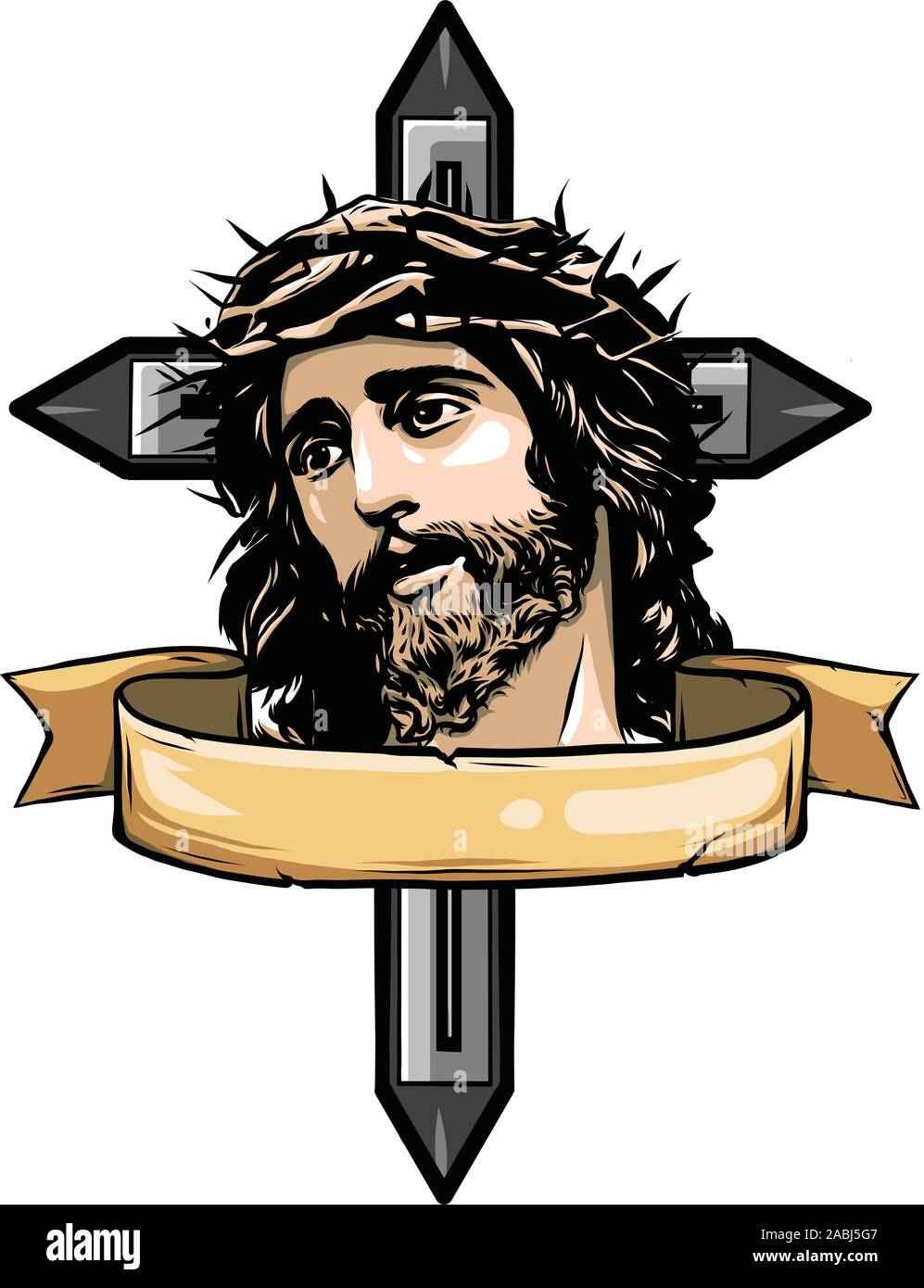 Face à Jésus Christ, de l'art illustration vecteur conception Illustration de Vecteur