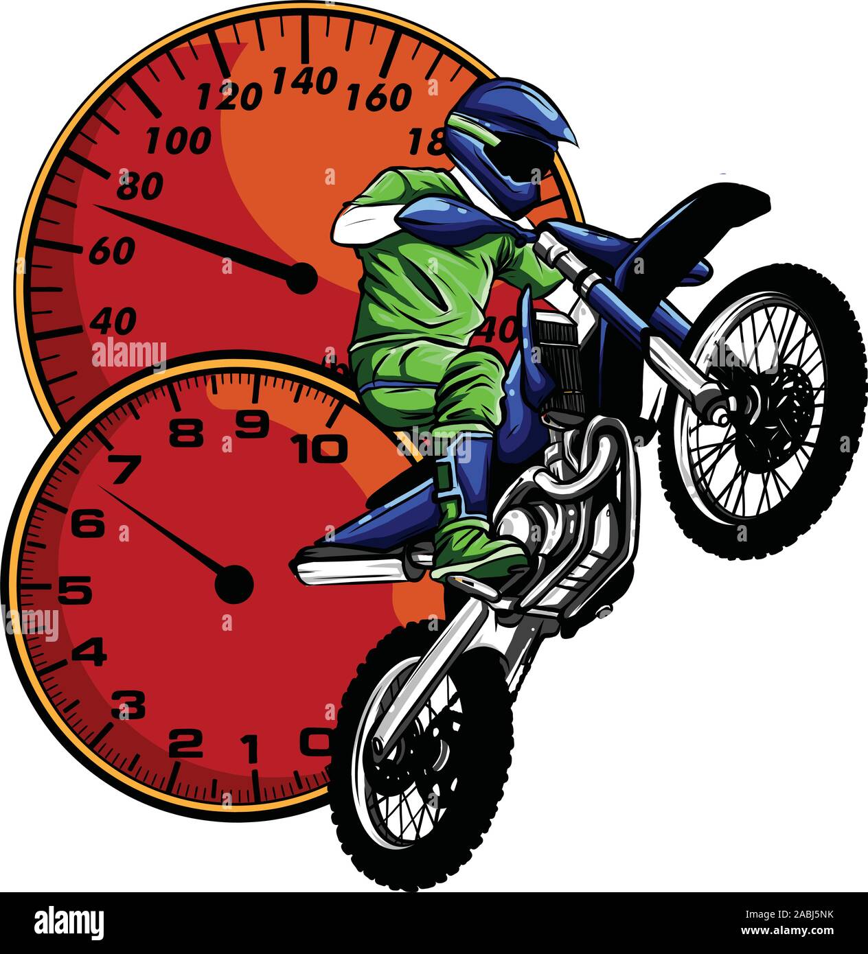 Un motard, abstract vector silhouette. La course moto route Illustration de Vecteur
