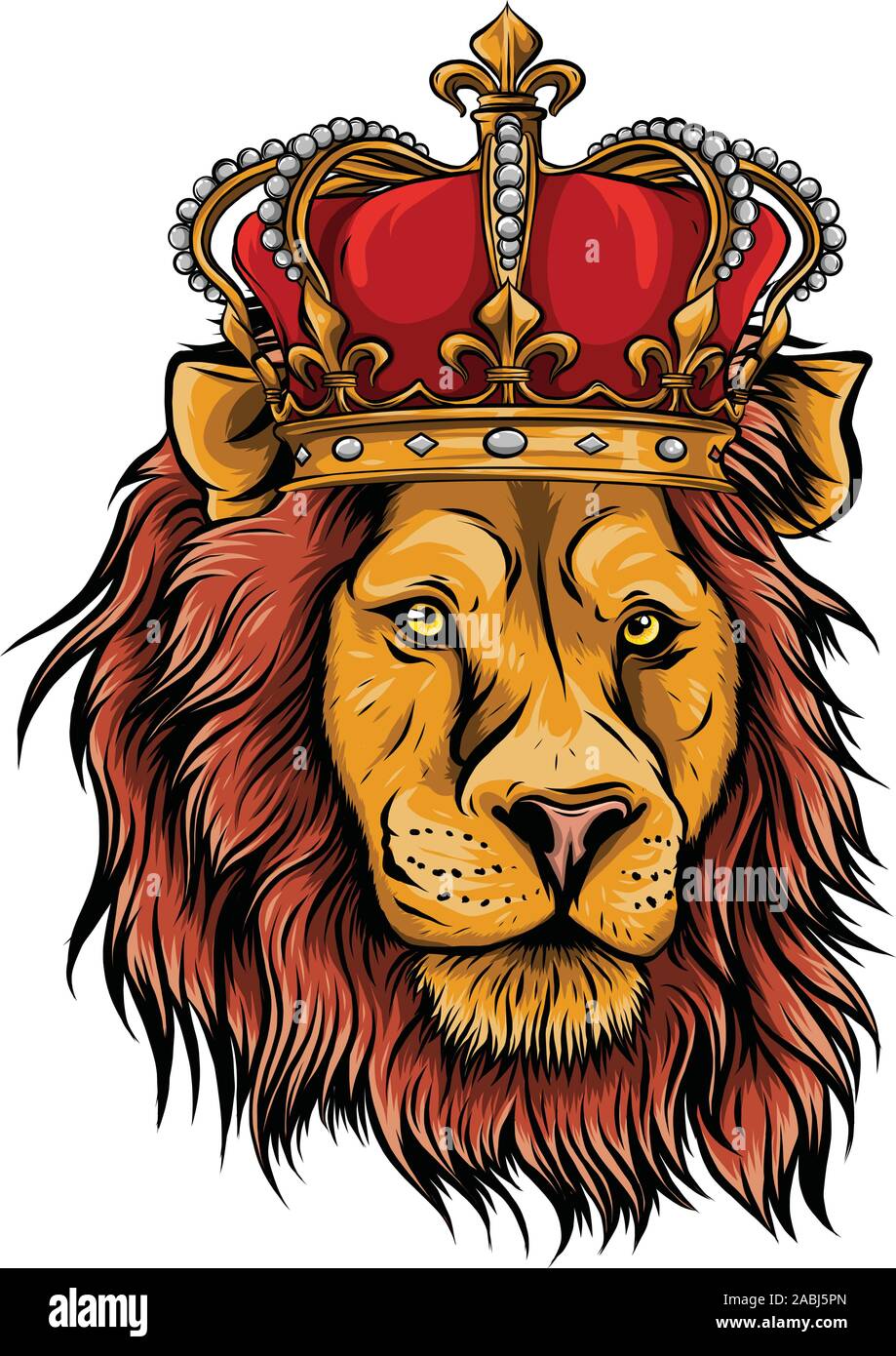 Vector Illustration Lion King couleur sur fond blanc Image Vectorielle  Stock - Alamy