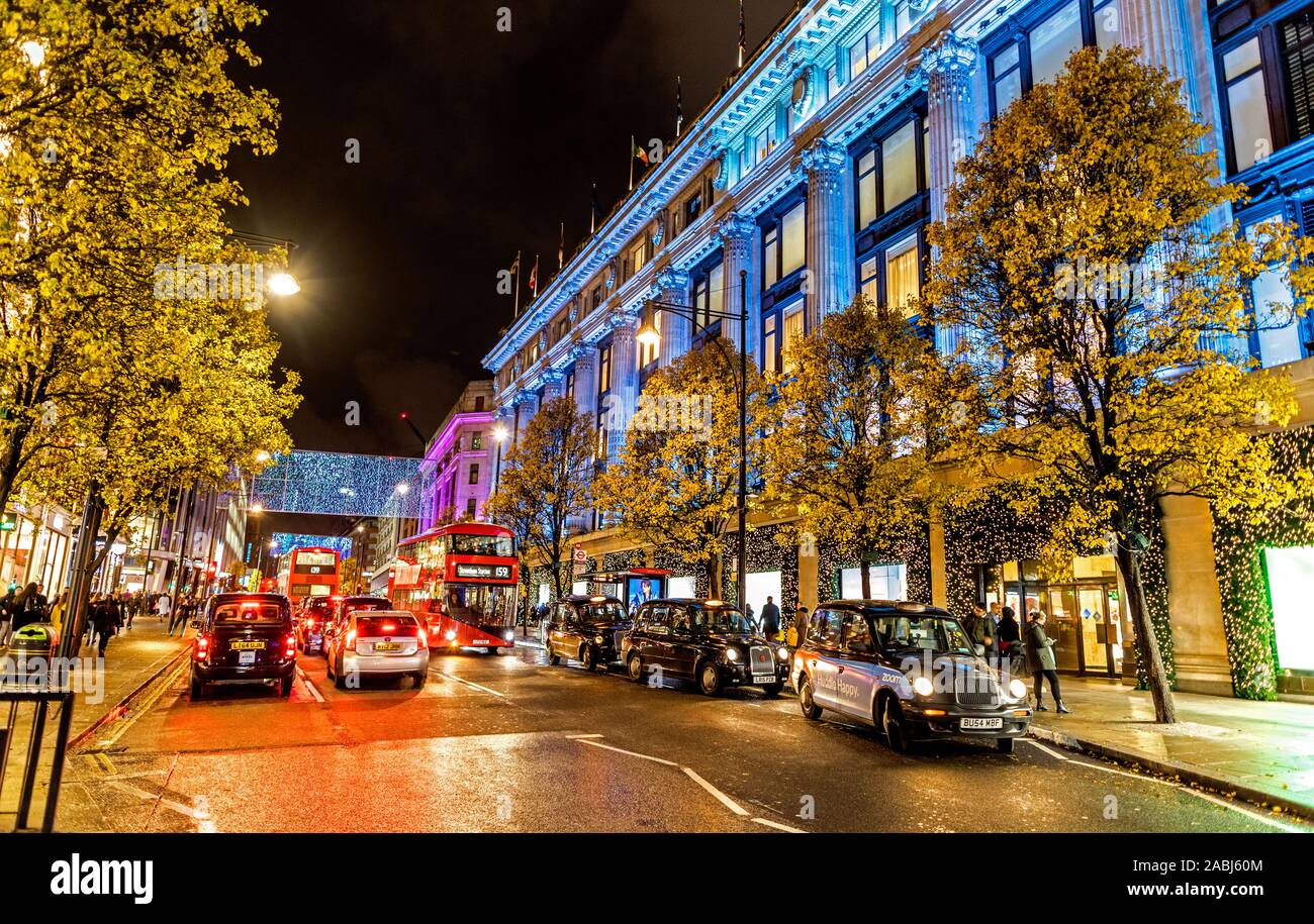 Sefridges Store Oxford Street à Noël 2019 London UK Banque D'Images