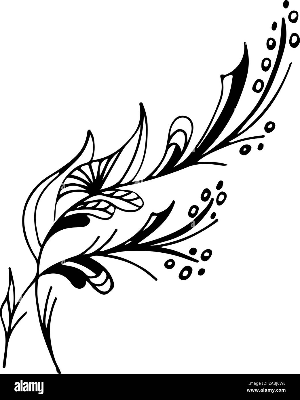 Résumé dessiné à la main gravée de fleurs tropicales. Fleurs rétro contour main orchidée, grande conception pour tout usage. Contours vecteur. Arrière-plan de la nature. Tr Illustration de Vecteur