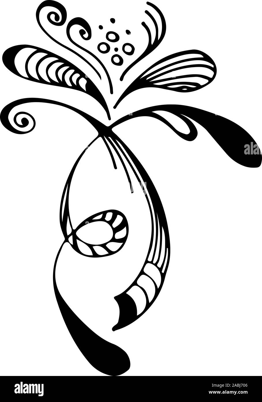 Résumé dessiné à la main gravée de fleurs tropicales. Fleurs rétro contour main orchidée, grande conception pour tout usage. Contours vecteur. Arrière-plan de la nature. Tr Illustration de Vecteur