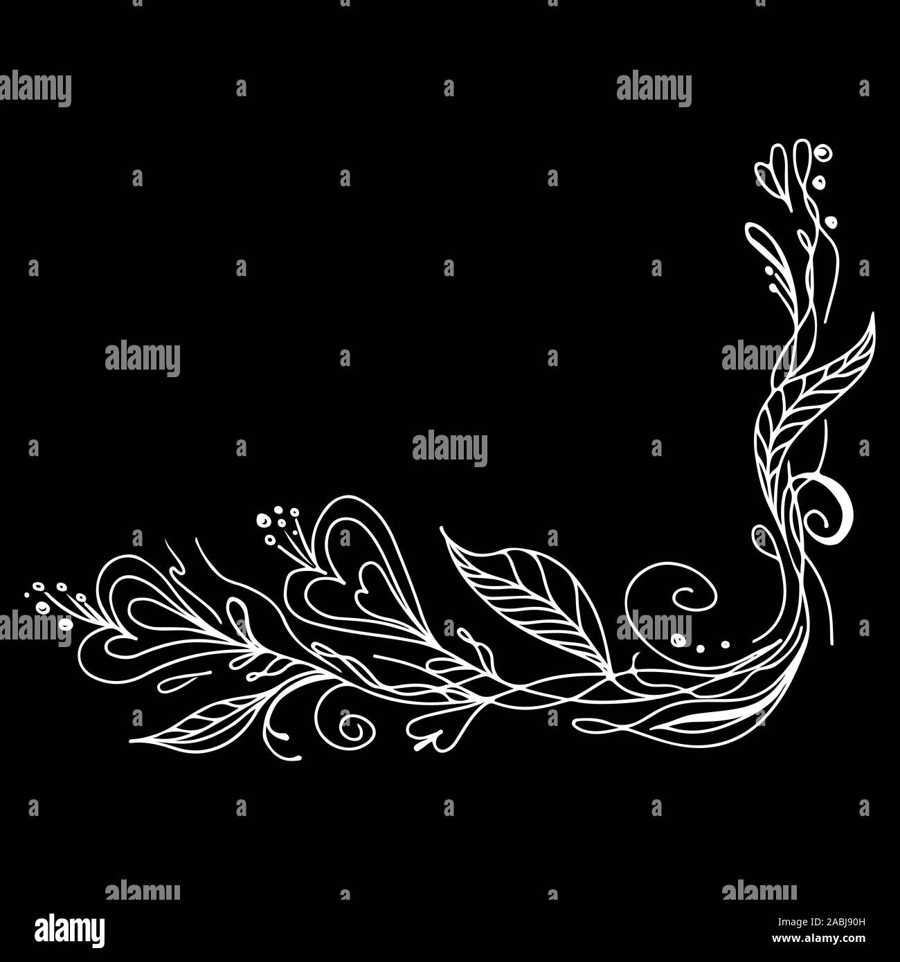 Résumé dessiné à la main gravée de fleurs tropicales. Fleurs rétro contour main orchidée, grande conception pour tout usage. Contours vecteur. Arrière-plan de la nature. Tr Illustration de Vecteur