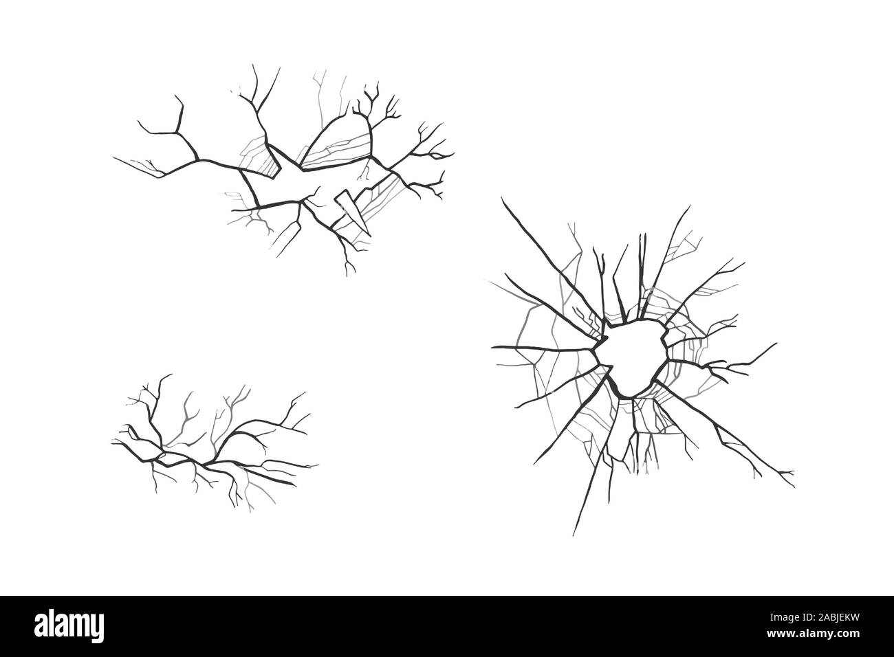 Du verre brisé. Vector illustration. Trou de balle. Illustration de Vecteur