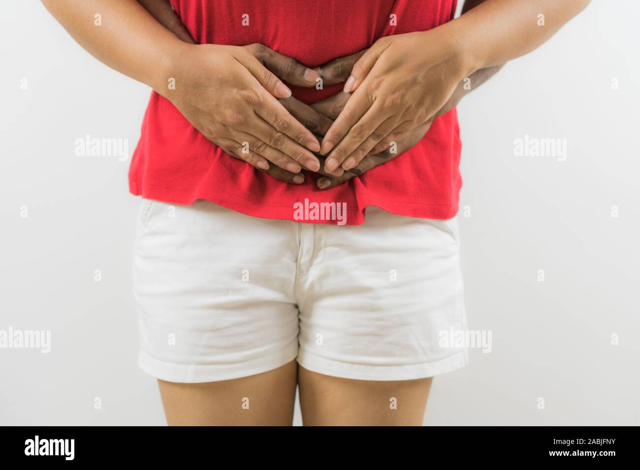 La menstruation ou la douleur d'estomac Banque D'Images