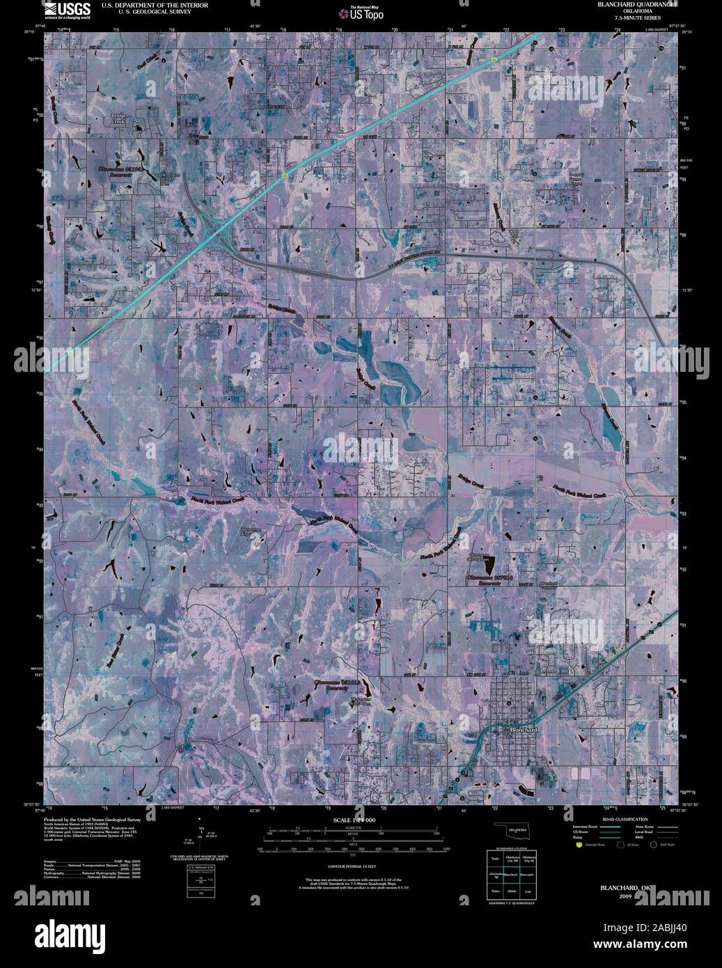 Carte de blanchard oklahoma Banque de photographies et d’images à haute