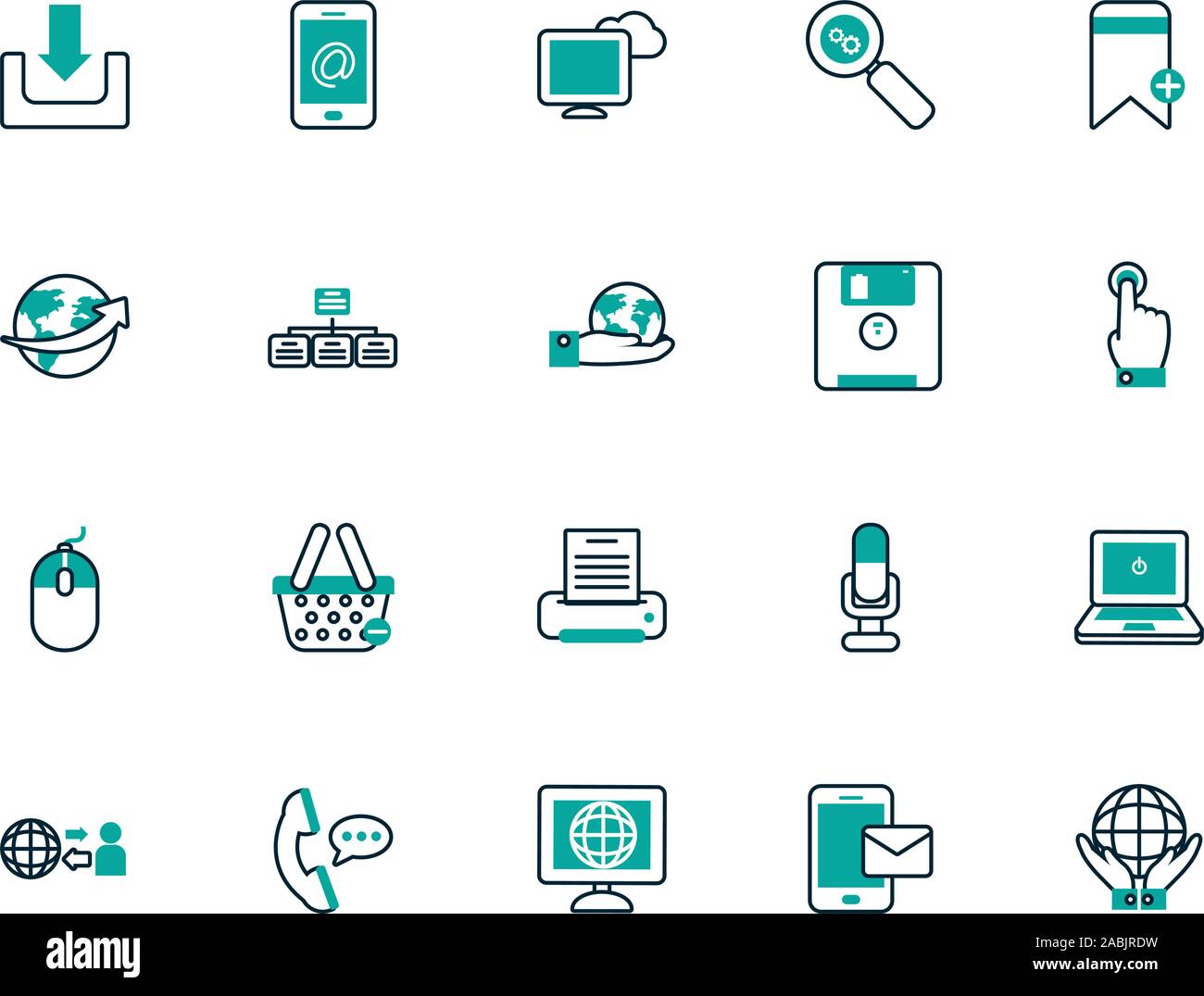 La technologie numérique et vecteur conception icon set Illustration de Vecteur