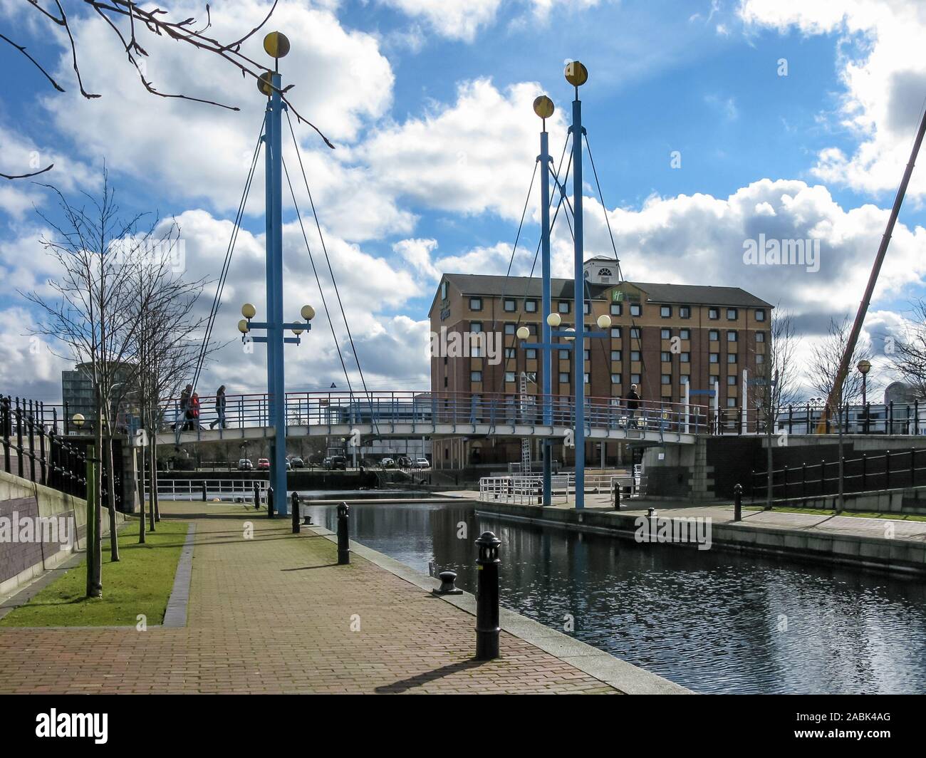 Mariner's Canal, les quais, Salford Quays, Manchester, Angleterre, RU Banque D'Images