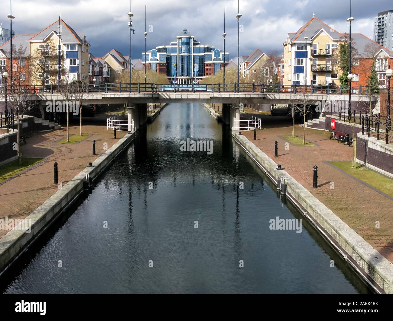 Mariner's Canal, les quais, Salford Quays, Manchester, Angleterre, RU Banque D'Images