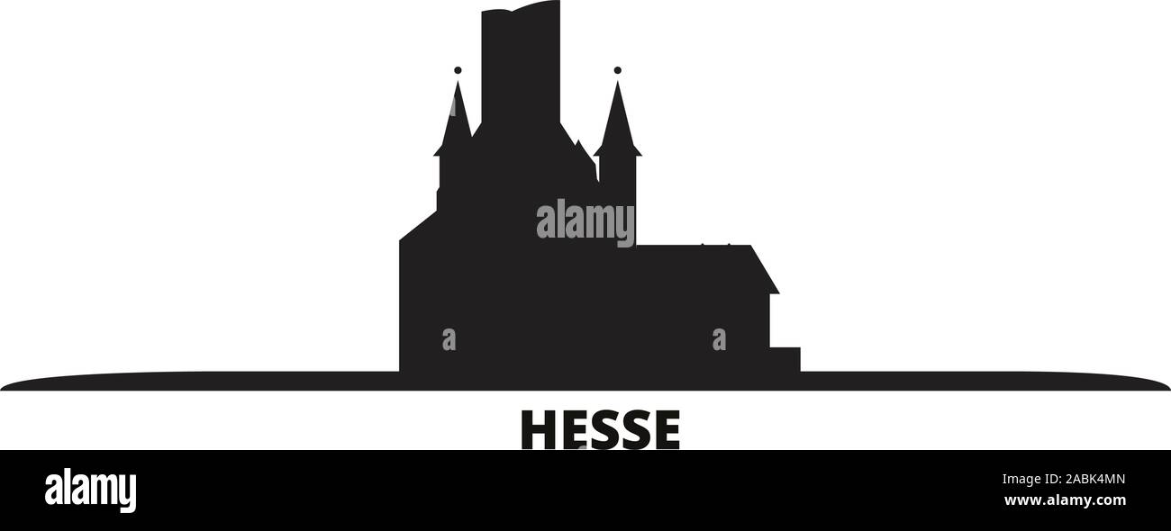 Allemagne, Hesse, Vallée du Haut-Rhin moyen sur les toits de la ville d'illustration vectorielle, isolé. Allemagne, Hesse, Vallée du Haut-Rhin moyen travel cityscape avec l Illustration de Vecteur