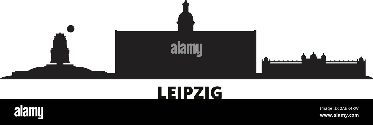 L'Allemagne, Leipzig City skyline vector illustration isolé. Allemagne, Leipzig travel cityscape de repères Illustration de Vecteur