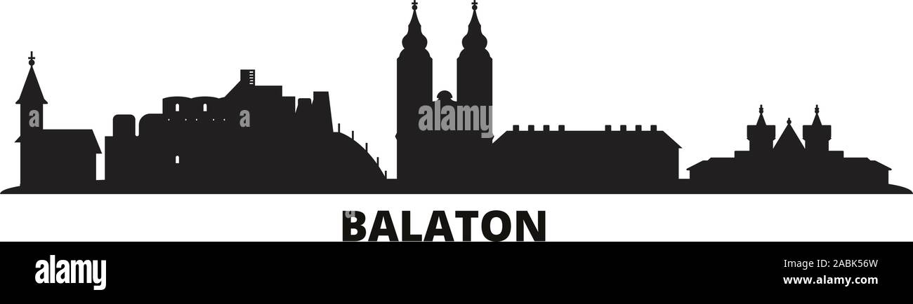 La Hongrie, Balaton ville vector illustration isolé. La Hongrie, Balaton travel cityscape de repères Illustration de Vecteur