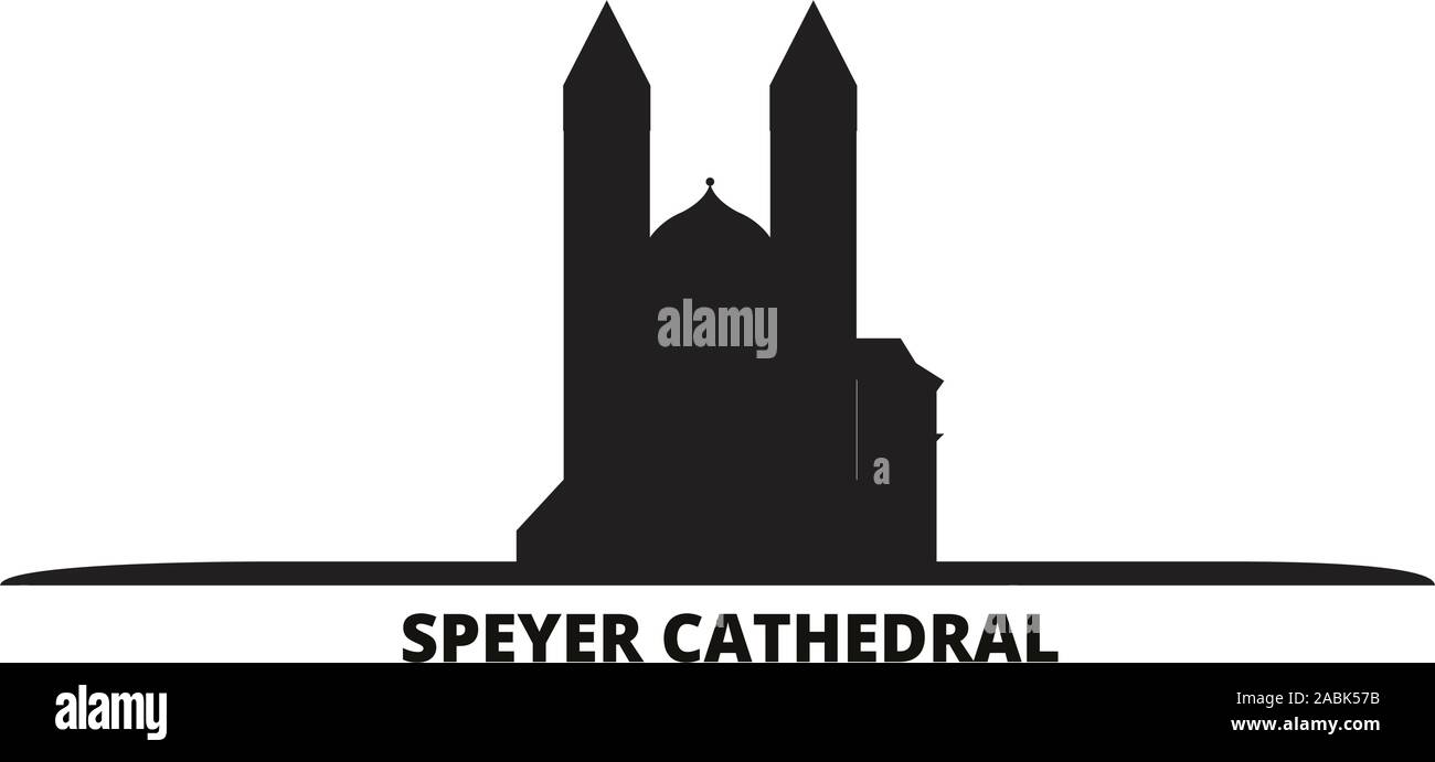 L'Allemagne, l'horizon de la ville de Speyer vector illustration isolé. Allemagne, Speyer billet cityscape de repères Illustration de Vecteur