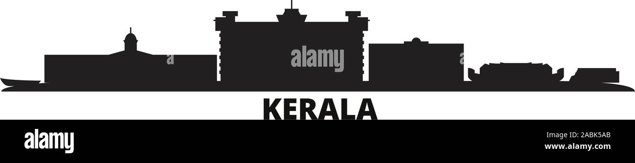 L'Inde, le Kerala ville illustration vectorielles. L'Inde, le Kerala travel cityscape de repères Illustration de Vecteur