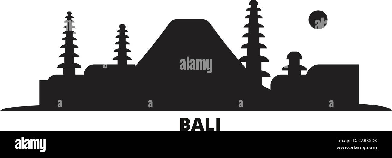 L'INDONÉSIE, Bali ville illustration vectorielles. L'INDONÉSIE, Bali travel cityscape de repères Illustration de Vecteur