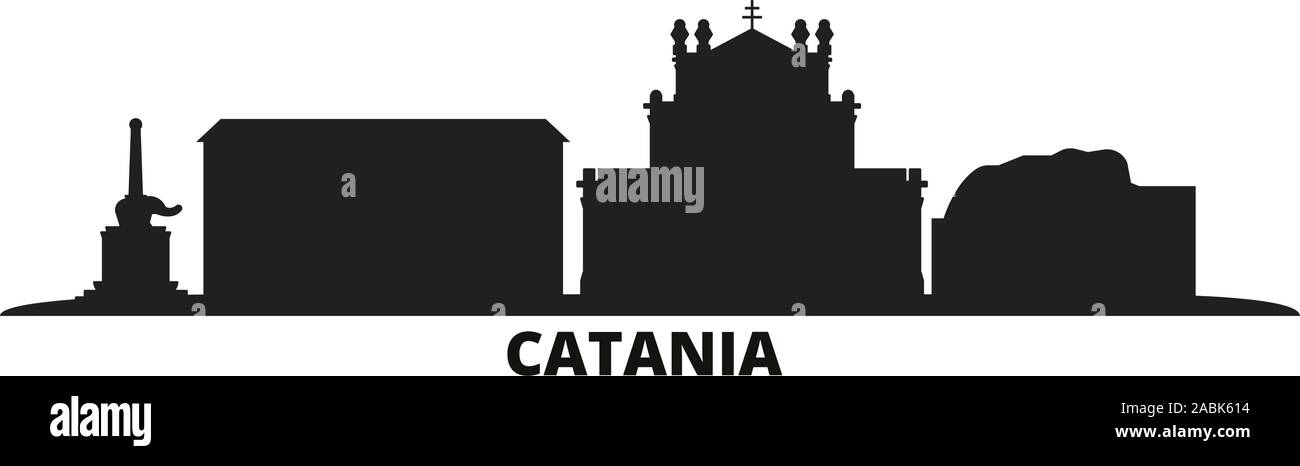 L'Italie, Catania City skyline illustration vectorielles. L'Italie, Catania billet cityscape de repères Illustration de Vecteur