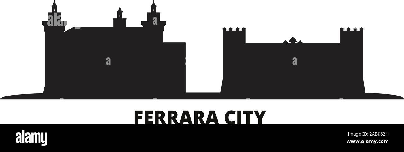 L'Italie, Ferrara City ville illustration vectorielles. L'Italie, Ferrara City travel cityscape de repères Illustration de Vecteur