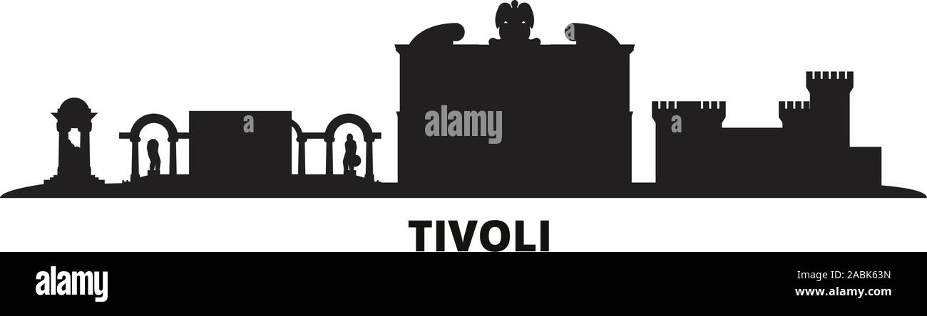 L'Italie, Tivoli ville illustration vectorielles. L'Italie, Tivoli travel cityscape de repères Illustration de Vecteur