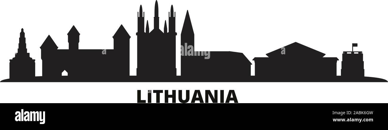 La Lituanie ville illustration vectorielles. La Lituanie billet cityscape de repères Illustration de Vecteur