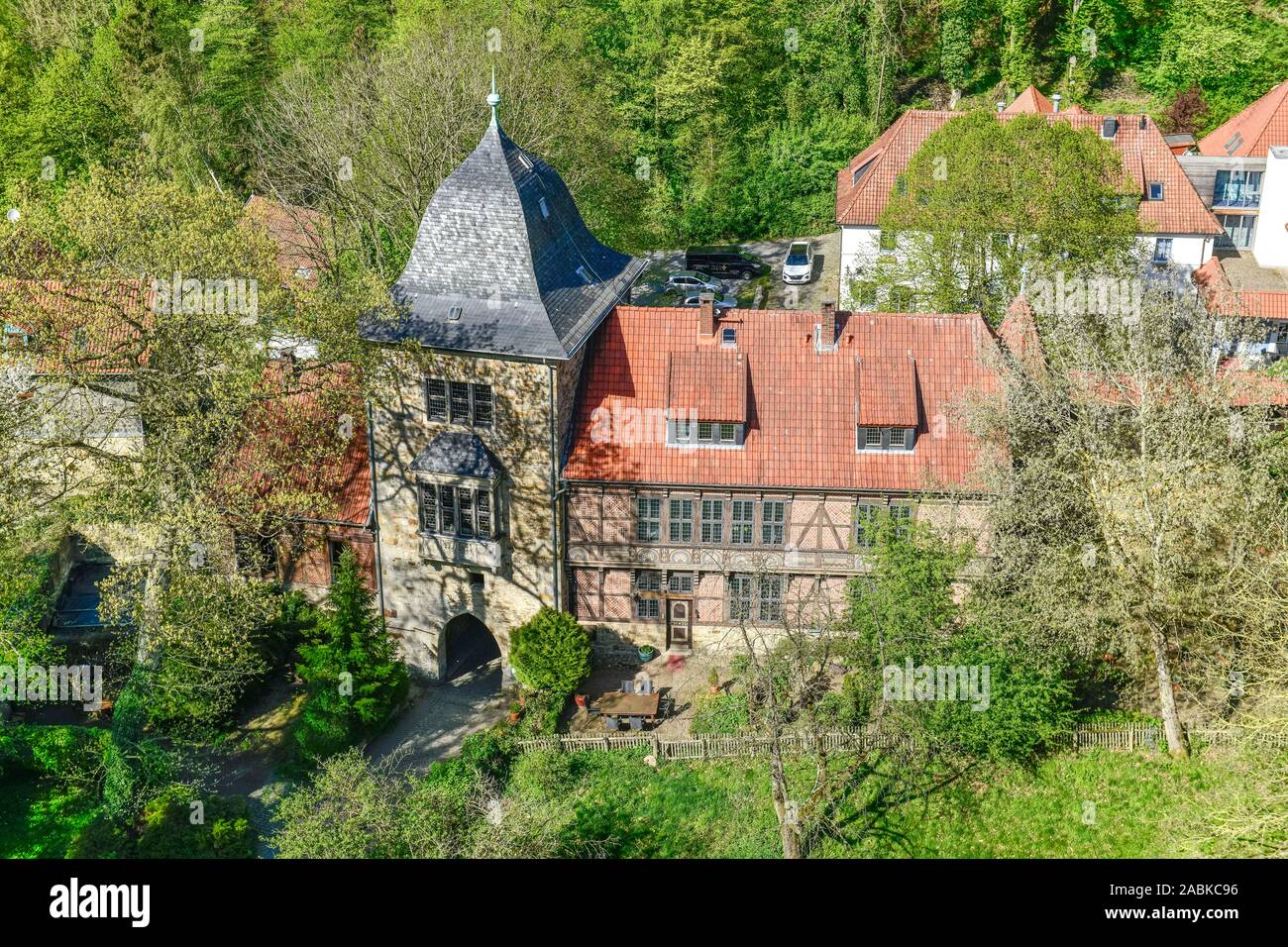 Torturm und Torhaus, Burg Schaumburg, Rinteln, Weserbergland, Niedersachsen, Deutschland Banque D'Images
