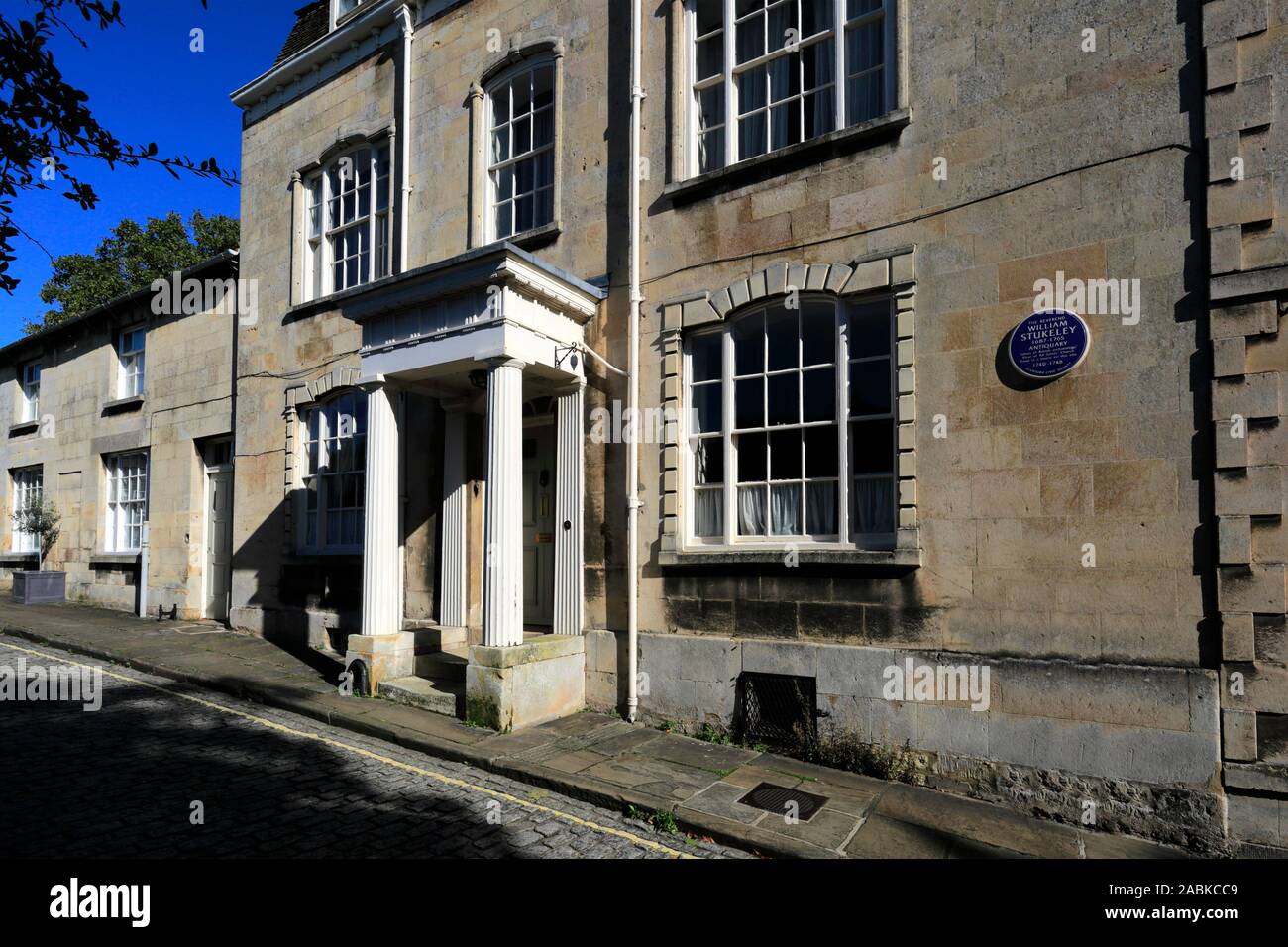 Avis de William Stukeley house in Barn Hill, Stamford town ; ; ; l'Angleterre Lincolnshire UK Banque D'Images