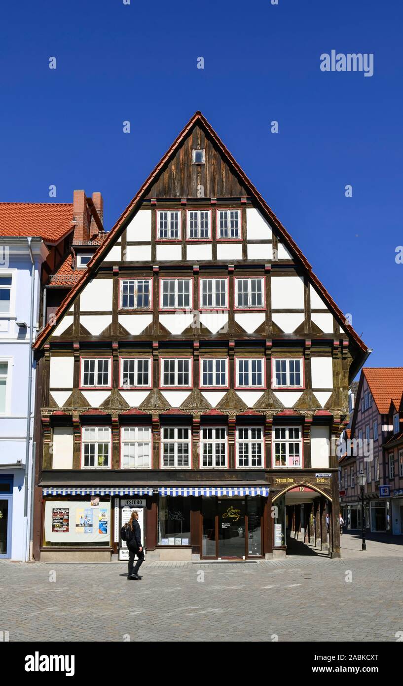 Das Stadtidyll, Fachwerkhaus, Altstadt, Hameln, Niedersachsen, Deutschland Banque D'Images