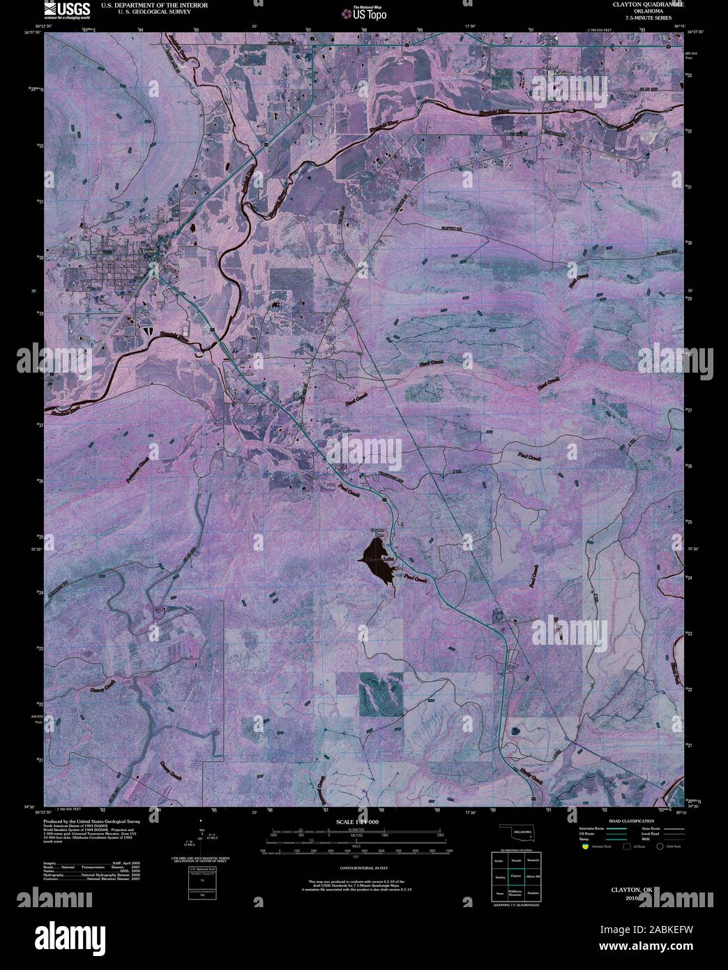 Carte de l'oklahoma de clayton Banque d'image et photos Alamy