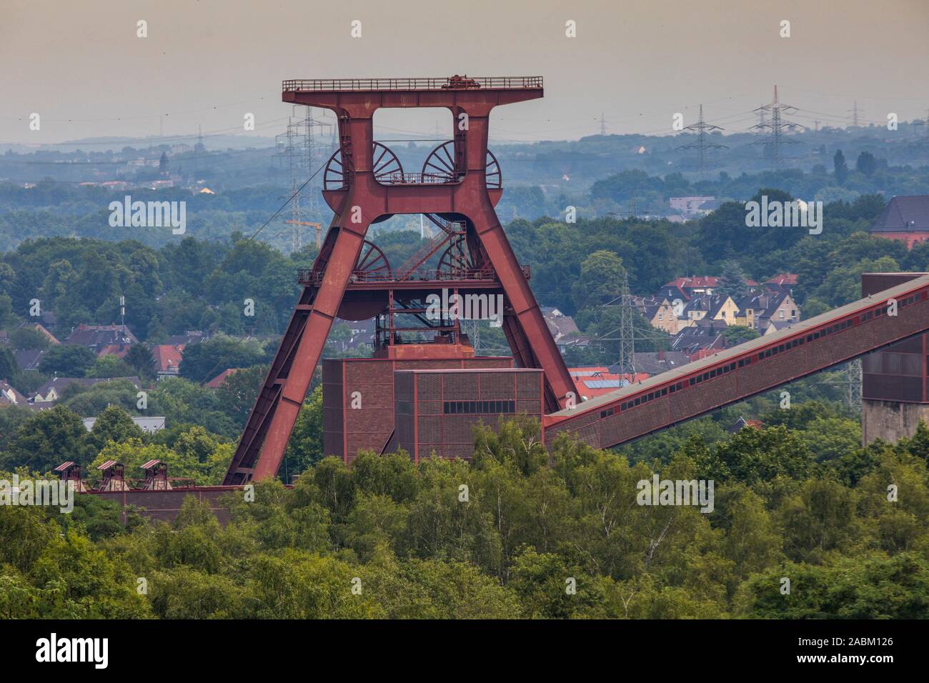 La mine Zollverein classé au patrimoine mondial, à Essen, l'arbre, Zollverein XII fosse double trame, Allemagne Banque D'Images