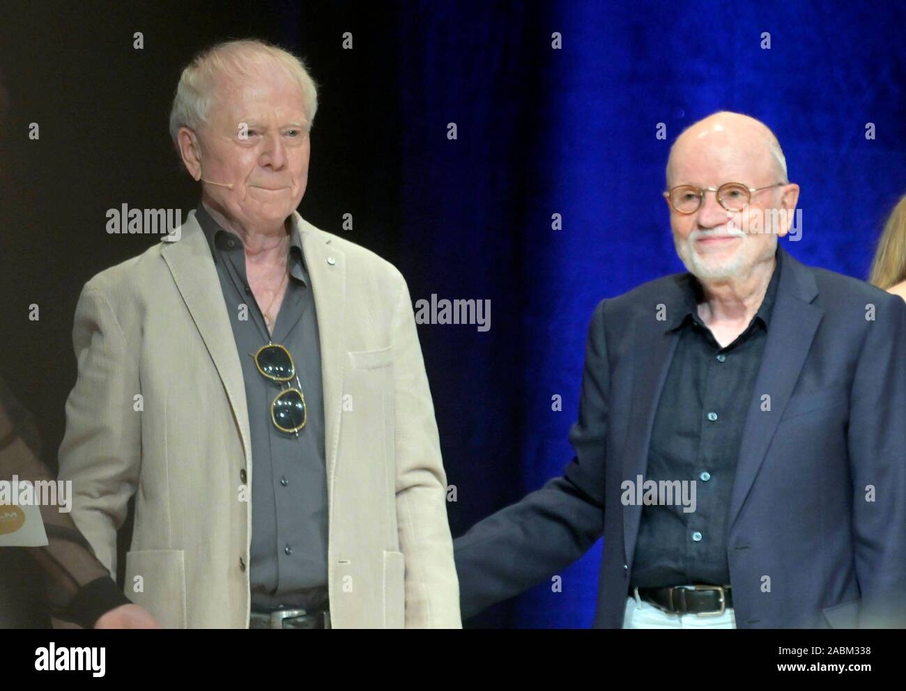 Film festival réception de Bavière Film à Geiselgasteig, Grünwald. Cérémonie pour 'Das Boot' réalisateur Wolfgang Petersen (à gauche, à côté de lui, Günter Rohrbach) en l'honneur de qui le Studio 9 a été renommé Wolfgang-Petersen-Halle. [Traduction automatique] Banque D'Images