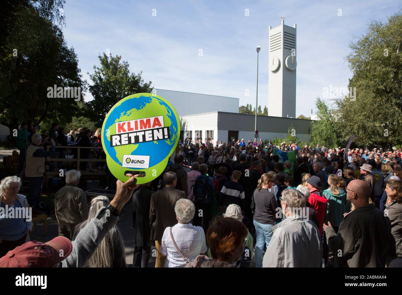 'Vendredi pour Avenir" manifestation pour le climat à travers le monde journée de protestation sous la devise '5 à 12' au Stadthalle Germering. [Traduction automatique] Banque D'Images