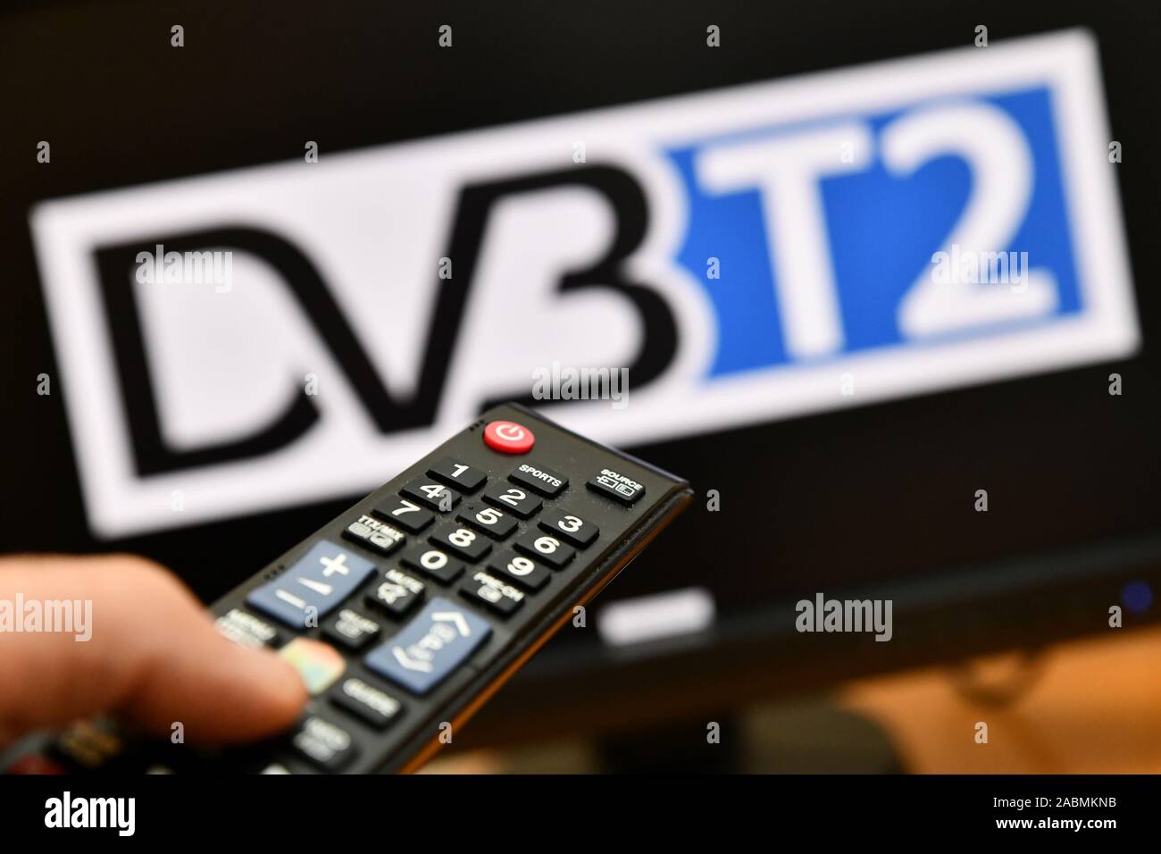 Illustration photo pour le DVB-T2 (Digital Video Broadcasting - Terrestrial) de deuxième génération. (Photo/CTK Petr Svancara) Banque D'Images