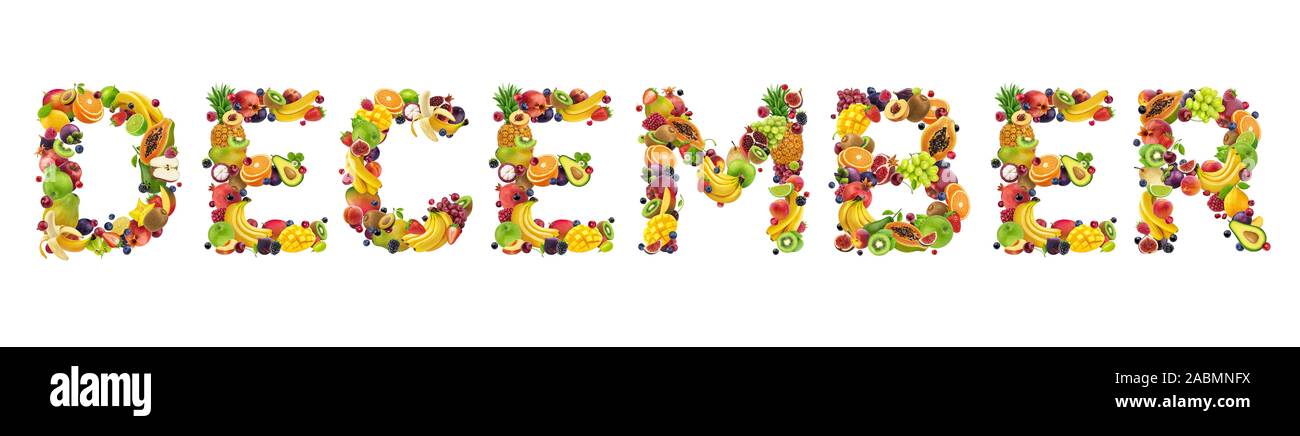 Décembre parole faite de fruits exotiques et tropicaux Banque D'Images