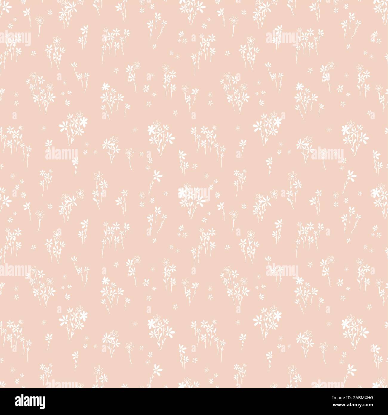 Hand drawn ditsy champ fleur motif transparent, cute floral background, super pour les textiles, des bannières, des fonds d'écran - vector design Banque D'Images