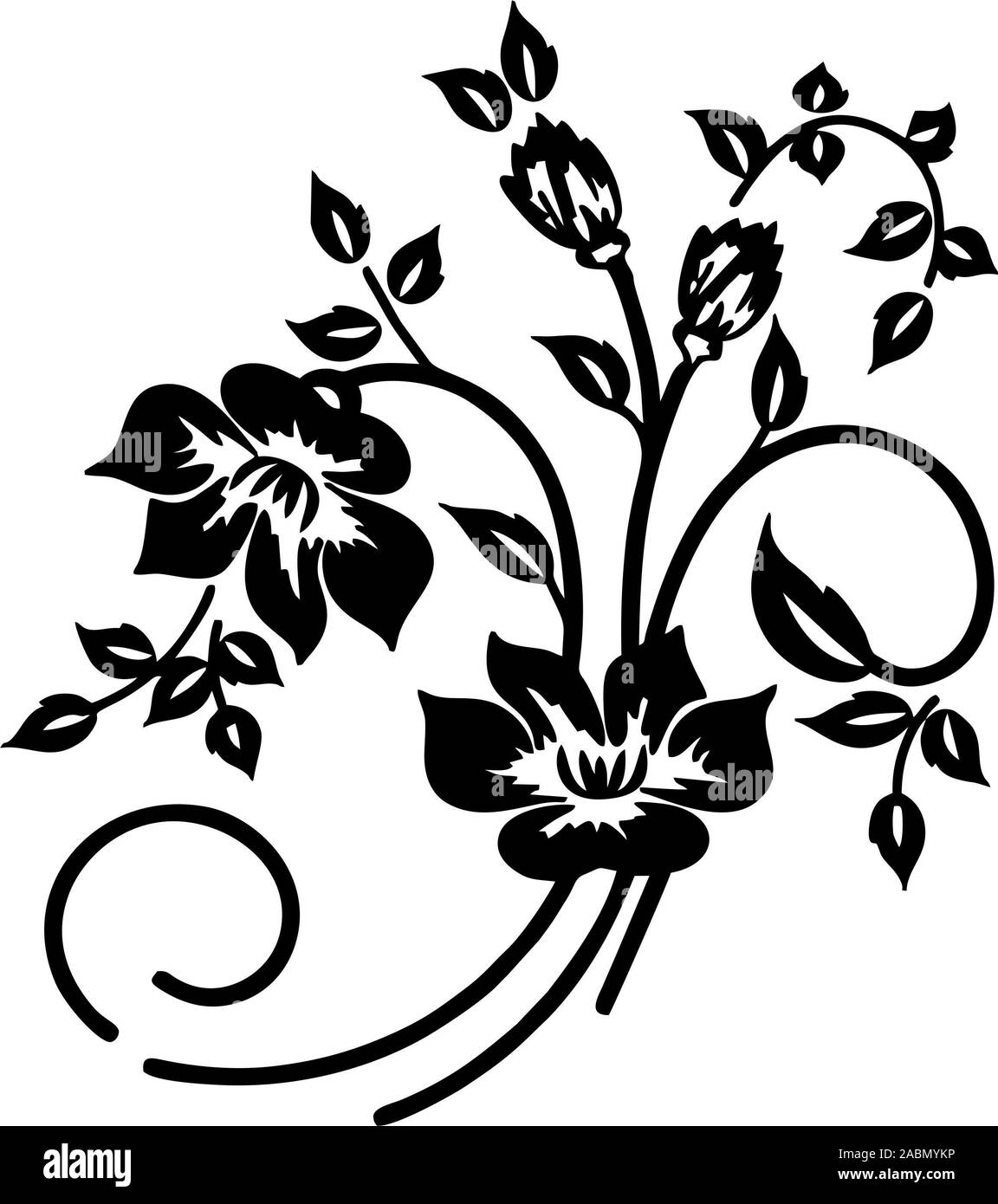Fleurs de vecteur et l'arrière-plan et les frontières Banque D'Images