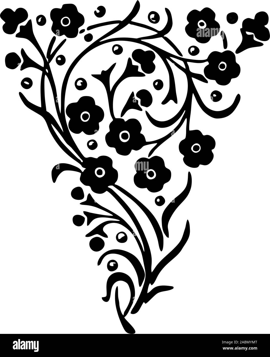 Fleurs de vecteur et l'arrière-plan et les frontières Banque D'Images