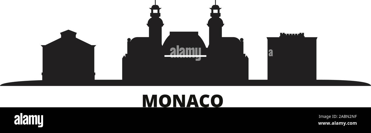 Monaco ville illustration vectorielles. Voyages Monaco cityscape de repères Illustration de Vecteur