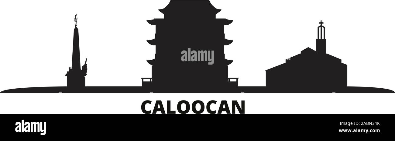 Philippines, Caloocan City skyline illustration vectorielles. Philippines, voyage Caloocan cityscape de repères Illustration de Vecteur