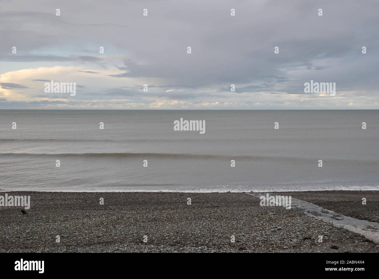 Une plage déserte l'hiver au pays de Galles, Royaume-Uni Banque D'Images