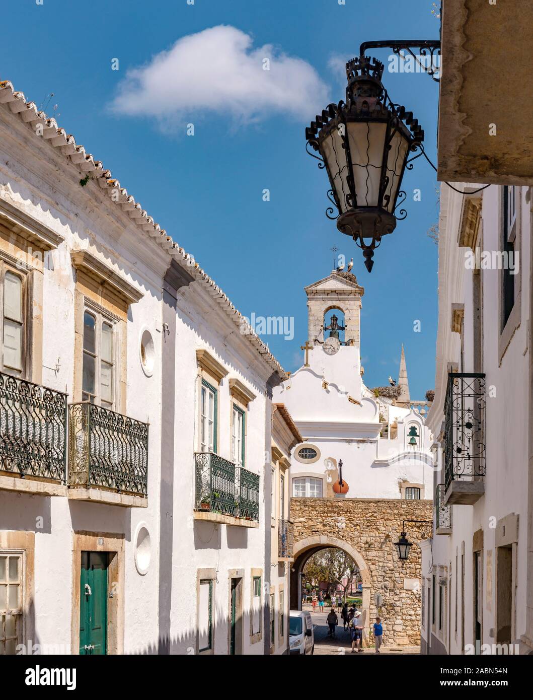 Porte de ville Arco da Vila, Faro, Portugal Banque D'Images